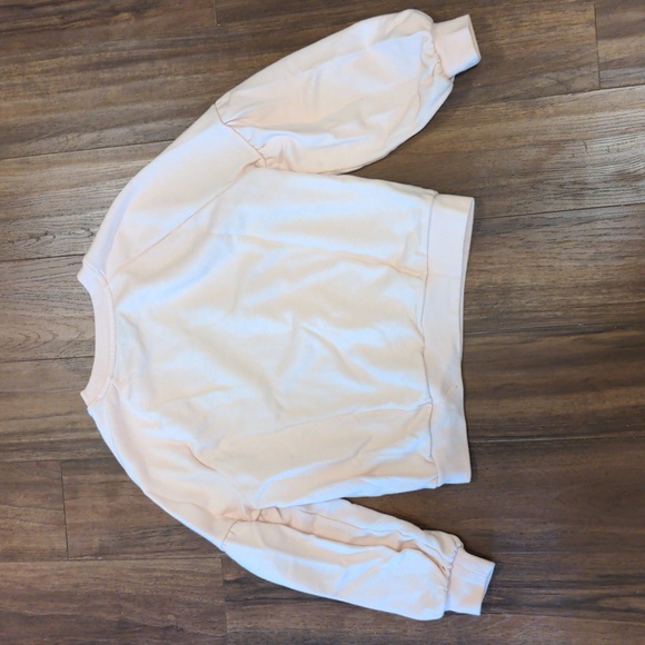 Aerie Balloon Sleeve Drop Shoulder Sweatshirt Baby Pink - Picture 3 of 6